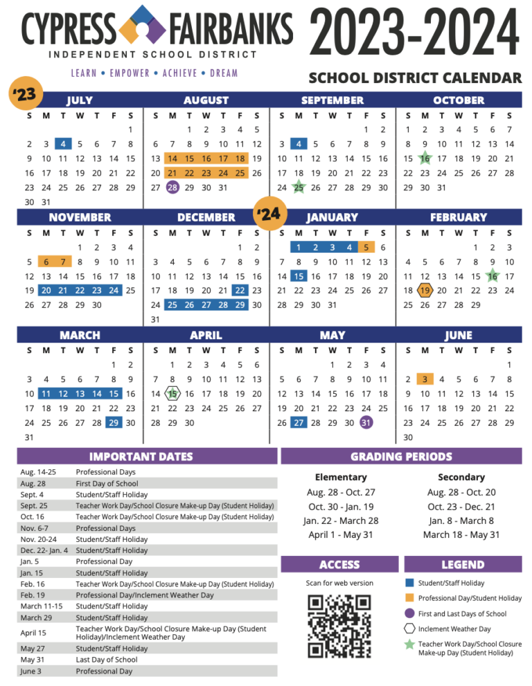 CFISD Board Approves 2023 2024 School Calendar Cypress News Review